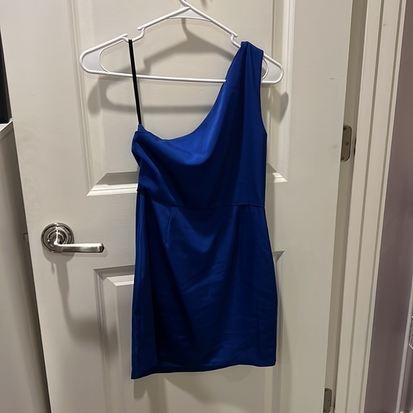 Dark blue one shoulder dress - Picture 2 of 3